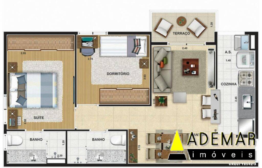 Apartamento à venda com 2 quartos, 51m² - Foto 29